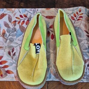 Women's Lime Suede Loafers